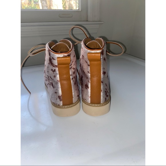 FREE PEOPLE Cowhide Booties w/ Leather Laces - Picture 4 of 8